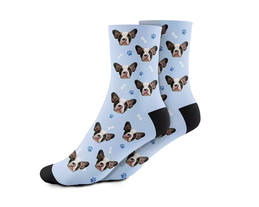 gepersonaliseerde sokken met een hond