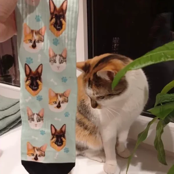gepersonaliseerde sokken met een huisdier