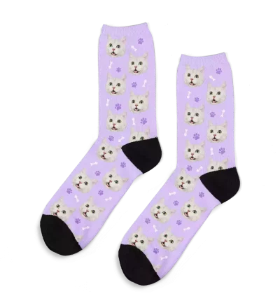 gepersonaliseerde sokken met een kat